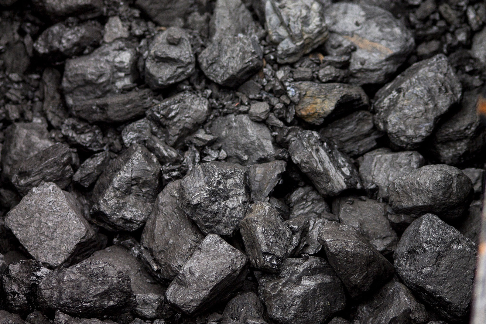 Ein Haufen schwarzer Kohle
